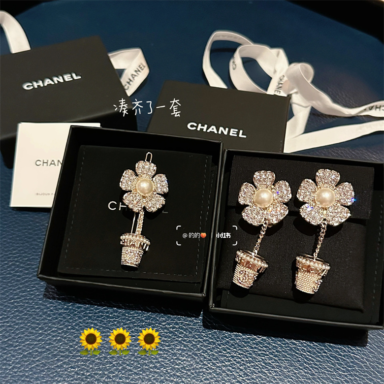Chanel盆栽系列发夹➕耳夹