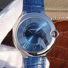 TW卡地亚蓝气球系列W6920059。9015自动机械机芯 蓝宝石镜面，男士手表，皮表带，密底，直径46mm