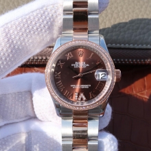 劳力士日志系列178383女士手表，精钢表带，自动机械机芯，密底，直径：31mm