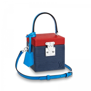M52466 LV Bleecker Box 手袋 Epi皮革 Cube手袋 LV女包 LV盒子包 蓝色