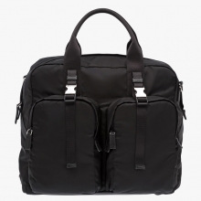 原版Prada男士手提包包-精仿一比一Prada男士公文包尼龙布黑色2VA005