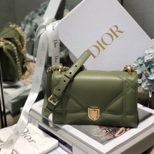 原单Dior链条小包仿迪奥单肩女包Diorama新款小羊皮单肩斜挎链条包墨绿