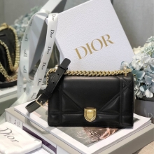 原单Dior链条小包仿迪奥单肩女包Diorama新款小羊皮单肩斜挎链条包黑色