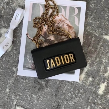 原单Dior/迪奥链条单肩包JADIOR迷你掌纹链条包黑色