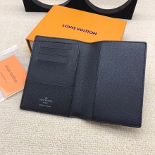 高仿lv1比1护照套新款Damier Graphite帆布系列奢华时尚黑色格仔护照包-N60031