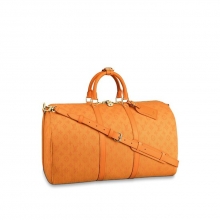 原单LV50旅行袋Keepall Bandoulière50手袋橙色旅行袋M44644