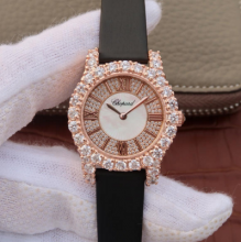 MC萧邦钻石系列139419-5001女士手表高级腕表！镶嵌进口施华洛世奇钻，绢丝表带，密底