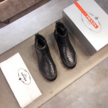 普拉达高帮男鞋新款高端品牌短绒里最新時尚休闲男鞋
