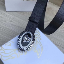 顶级原单品质Versace范思哲腰带美杜莎椭圆扣头镶钻银扣300820019