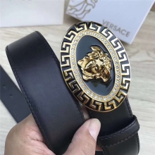 顶级原单品质Versace范思哲皮带美杜莎椭圆扣头镶钻金扣300820019