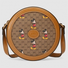 复刻Gucci Disney迪士尼米老鼠印花圆形斜挎小圆包603938