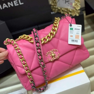 原单Chanel/香奈儿专柜最新款19 bag中号 AS1161粉红