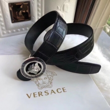 高仿范思哲Versace皮带精钢杜莎美人头挂扣男士腰带