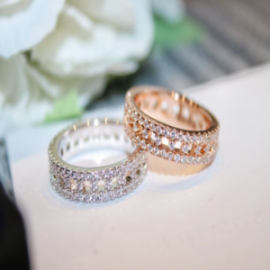 精仿Tiffany&co 蒂芙尼双排镂空满钻戒指
