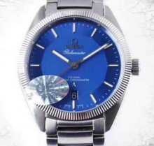 欧米茄omega尊霸GLobemaster系列蓝色表盘手表