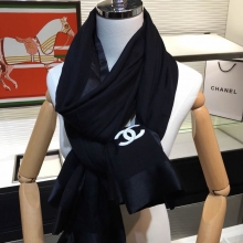 CHANEL丝巾香奈儿双C镶边顶级澳洲进口纯羊绒围巾