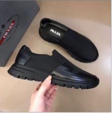 原单PRADA普拉达2020新款拼接男士黑色运动鞋