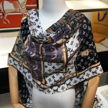 LV丝巾路易威登‘绚丽花园’100%纯羊绒围巾