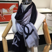 高仿CHANEL丝巾香奈儿小香对比拼色100%顶级羊绒材质围巾