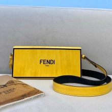 原单FENDI芬迪几何图形创意设计百搭小包70304黄色