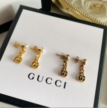 新款Gucci古驰双G珍珠耳钉耳环
