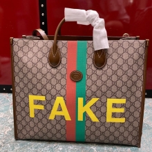 Gucci购物袋 Fake/Not印花大号托特包 630353