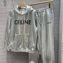 2021CELINE赛琳思琳新品系列金属银涂层长袖长裤运动套装