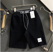 celine赛琳最新款纯棉提花字母暗纹格子短裤