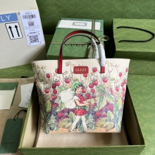 高仿古奇女包春夏新款mini购物袋草莓仙女印花410812