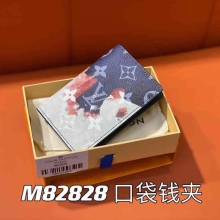 原单lv火焰卡包钱包系列口袋钱夹拼接 M82828蓝色