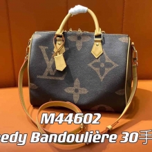 lv原单speedy枕头包系列speedy Bandoulière 30手袋 M46602老花黄皮